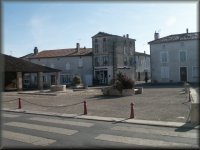 The market square in Chef Boutonne on a quiet Sunday morning